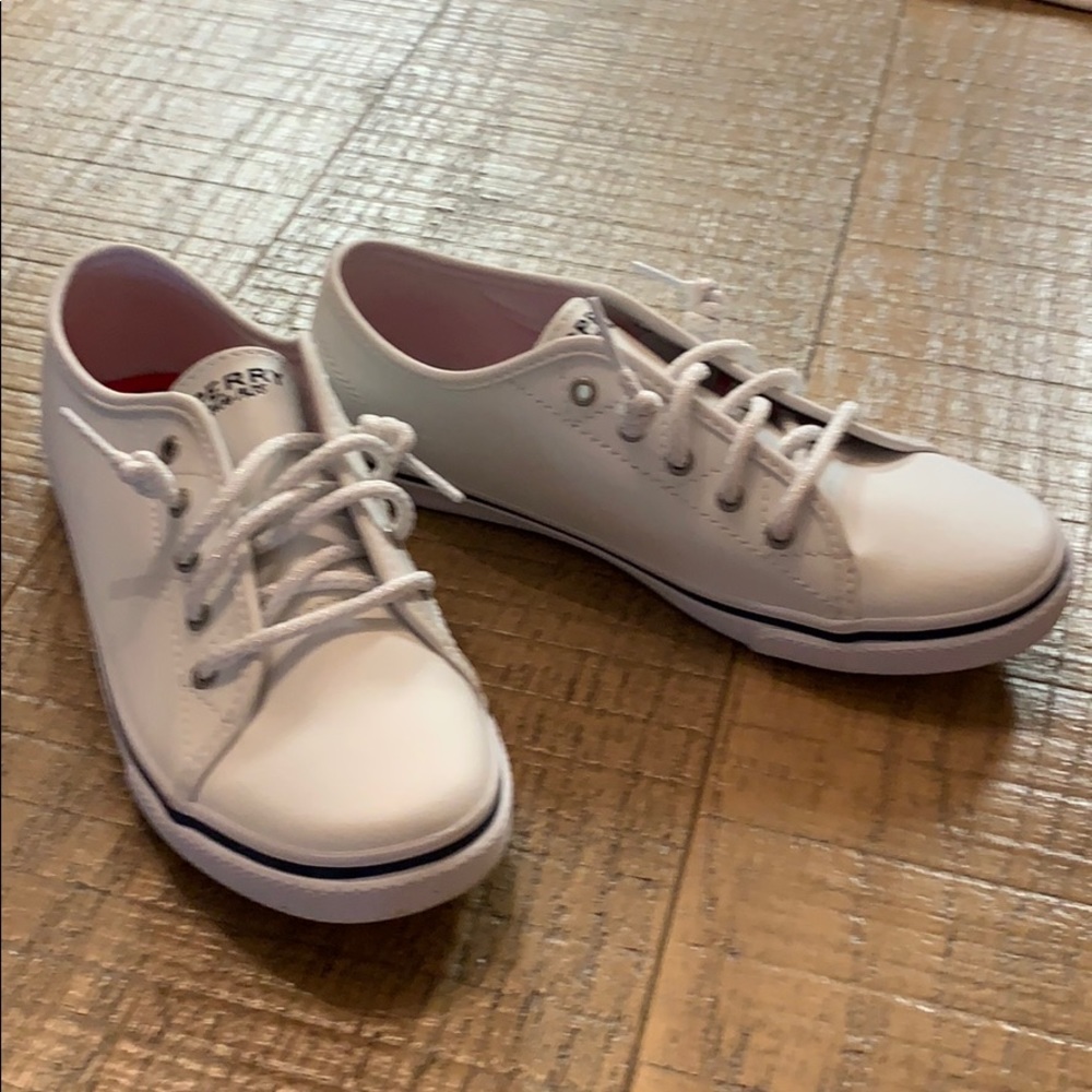 Sperry white leather sneakers